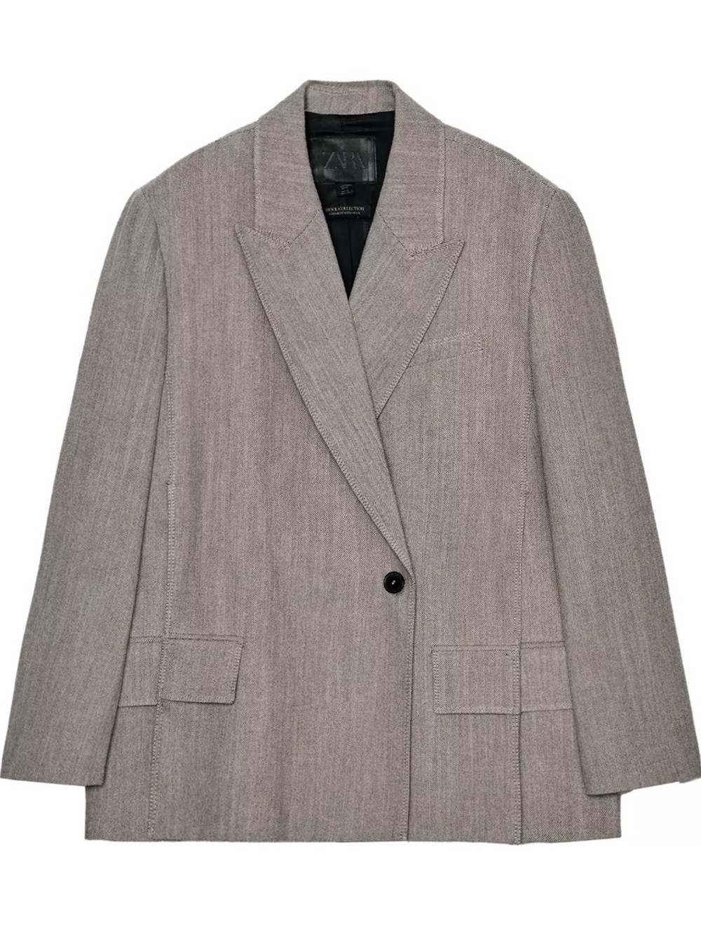 Zara Oversized ZW Collection Single-Button Grage Blazer fits large XS